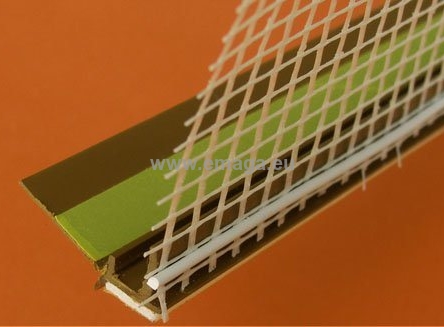 Listwa dylatacyjna PCV do ościeżnic okiennych z siatką  9mm / 3mm L=2,5m kolor: Mahoń RAL8002 - pakiet 25 sztuk