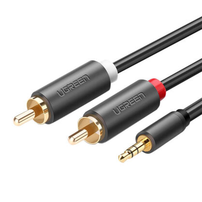Kabel UGREEN AV102 jack 3,5mm-2x RCA 5m (czarny)