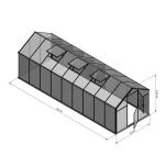 Szklarnia Sanus L-15 wymiar 2,2x6,4m H=2,10m 14,3m2 poliwęglan 6mm - 2