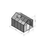 Szklarnia Sanus L-7 wymiar 2,2x2,9m H=2,15m 6,4m2 szkło hartowane 4mm - 16