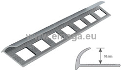 Profil aluminiowy do glazury owalny H=10mm, L=2,5m anodowany srebro