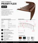 Profil aluminiowy balkonowy łukowy PRIAMY FLEXI 2,5m brąz RAL8028 - 3