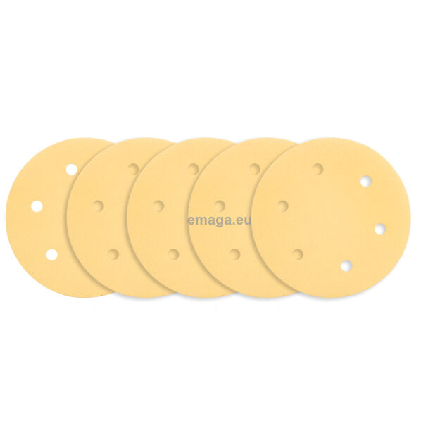 Papier ścierny na rzep 225 mm, K180, 5 szt., z 6 otworami do szlifierki 59G264, 59G265