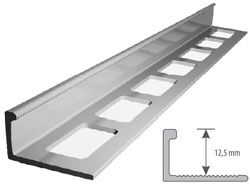 Profil aluminiowy do glazury H=12mm, L=2,5m anodowany srebro