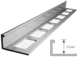 Profil aluminiowy do glazury H=12mm, L=2,5m anodowany srebro