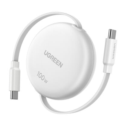 Kabel USB-C do USB-C Ugreen L531, PD 100W, zwijany, 1m (biały)
