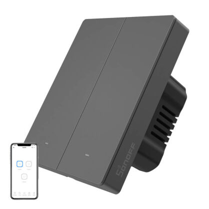 Włącznik światła SONOFF M5-2C-80 Wi-Fi 2-kanałowy (grafitowy)