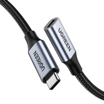 Kabel UGREEN US372 USB-C-USB-C 1m przedłużacz (czarny)