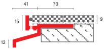 Profil aluminiowy balkonowy prosty DRIP 40mm 2,5m grafit RAL7016 - 6
