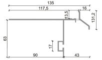 K40 Profil aluminiowy balkonowy 2.0m  grafitowy RAL 7024 -  listwa balkonowa okapnikowa grafitowa - 2