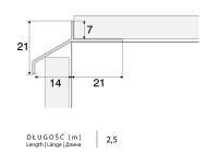 Profil aluminiowy balkonowy 35mm 2,5m - okapnik anodowany złoto pak. 5szt. - 2