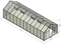 Szklarnia Sanus XL-25 wymiar 2,9x8,5m H=2,25m 24,7m2 poliwęglan 6mm - 16