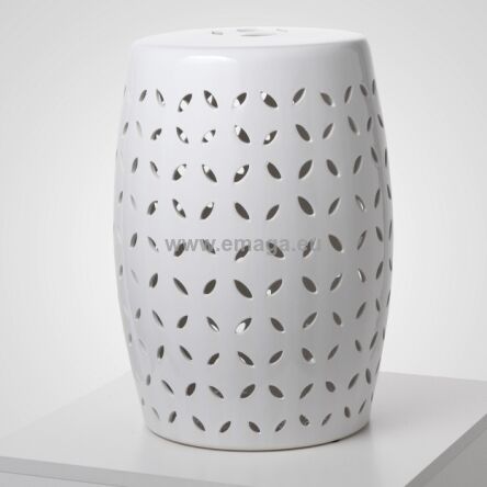 Stolik ceramiczny DRUM 114 kawowy, boczny boczny biały, XXX