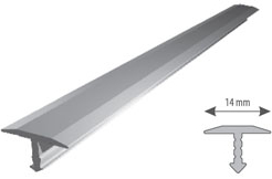 Profil aluminiowy do glazury AL "T" 14mm wąska L=2,5m anodowany srebro