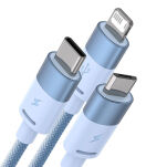 Kabel BASEUS StarSpeed USB-C/micro/Lightning 1.2m (niebieski) - 3
