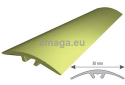 Listwa budowlana mosiężna progowa z kołkiem 30mm L=2,5m kolor: poler