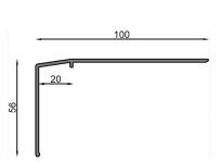  K301 Profil aluminiowy balkonowy 2.0m szary RAL 7037 - listwa balkonowa okapnikowa szara - 6