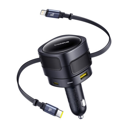 Ładowarka samochodowa BASEUS Enjoyment Max 90W USB-C/Lightning (czarna)