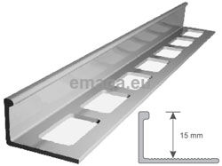 Profil aluminiowy do glazury H=15mm, L=3 m