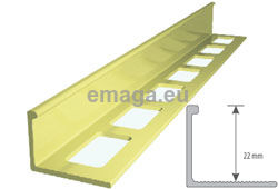 Narożnik budowlany mosiężny 22mm L=3m kolor: poler