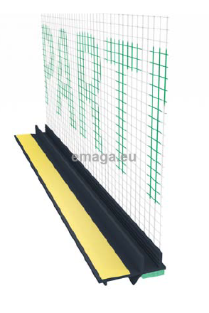 Profil przyokienny dylatacyjny w kolorze antracyt z uszczelką i siatką (146g/m2) B=6mm L=2,5m 50szt