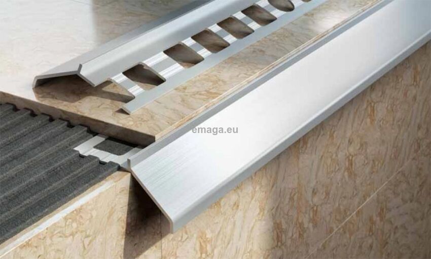 Profil aluminiowy balkonowy naturalny 34mm 2,5m - okapnik w kolorze naturalnym 10szt.