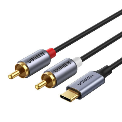 Kabel UGREEN CM451 USB-C-2x RCA 1.5m (czarny)