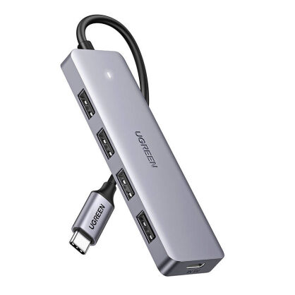 Hub USB-C UGREEN CM219 5-portowy (szary)