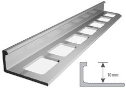 Profil aluminiowy do glazury H=10mm, L=3m anodowany srebro