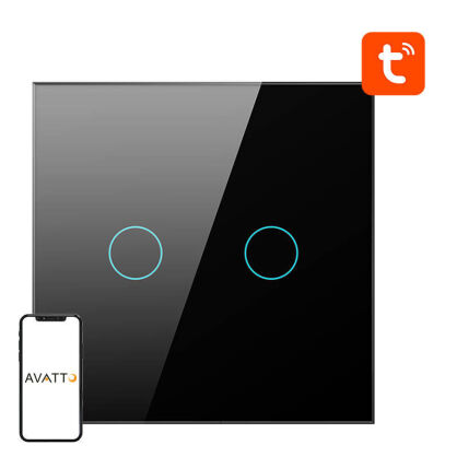 Włącznik światła AVATTO ZTS02-EU-B2 ZigBee 2-kanałowy (czarny)