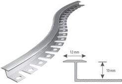 Profil aluminiowy do glazury AL "T" 14/10mm łukowy panel-płytka L=3m anodowany oliwka