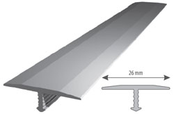Profil aluminiowy do glazury AL "T" 26mm szeroka L=3m anodowany srebro