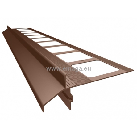 K40 Profil aluminiowy balkonowy i tarasowy 2.0m brązowy RAL 8019- listwa balkonowa okapnikowa brązowa