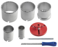 Otwornice wolframowe 32-83 mm, zestaw 5 szt. + pilnik - 2