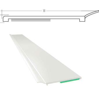 Listwa maskująca płaska samoprzylepna PCV B=60 mm gr. C=1 mm biała z uszczelką L=50 mb