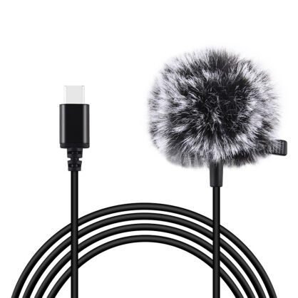 Mikrofon Jack Puluz krawatowy z klipsem PU425 1,5m USB-C