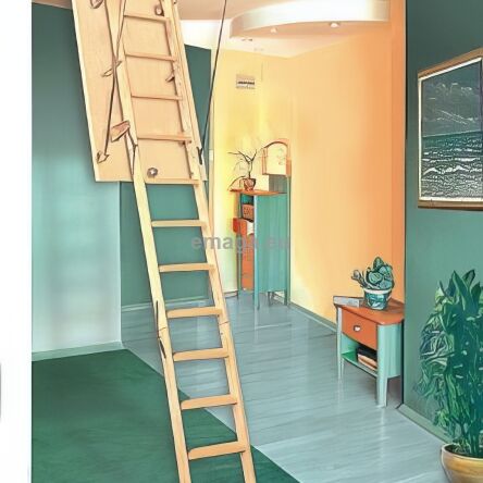 Schody składane 120x70 cm płyta HDF biała ocieplana H=290 cm