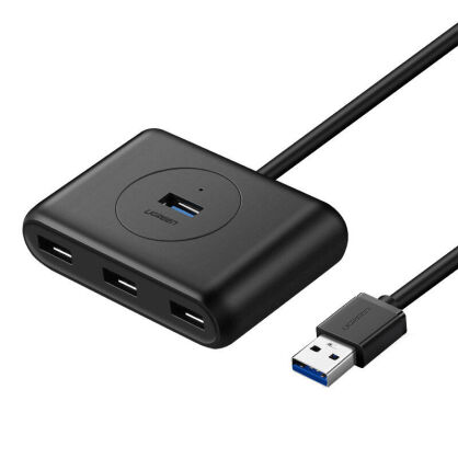 Hub USB UGREEN CR113 4-portowy USB 3.0 0.5m (czarny)