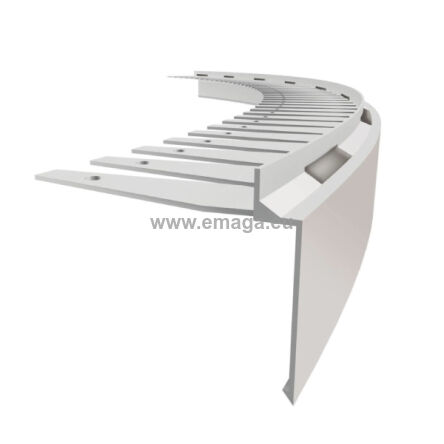 Profil aluminiowy okapowy łukowy PRIAMY FLEXI STONE z drenażem 2,5 m czyste aluminium