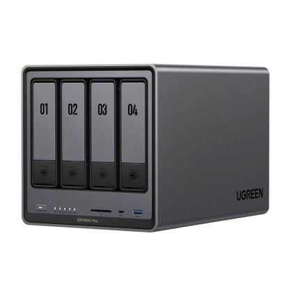Serwer plików NAS Ugreen DXP4800 Plus, 4-dyskowy, Intel 8505, 8GB DDR5, 2.5GbE, 4K HDMI, SD 3.0