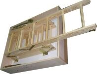 Schody składane 115x80 cm płyta HDF biała ocieplana H=265 cm - 7