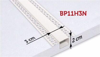 Listwa PCV do boniowania H=2cm L=3mb  zamknięta z elementem traconym - pakiet 15 sztuk