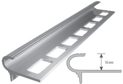 Profil aluminiowy do glazury AL "G"schodowy H=10mm, L=3m anodowany srebro