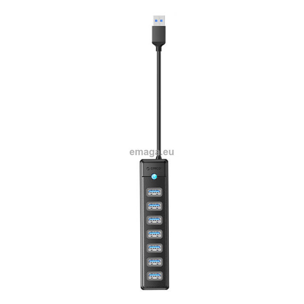 Hub ORICO PW7U 7-portowy USB 7x USB 3.0 (czarny)