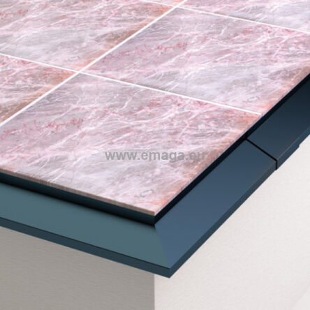 CE102 Profil aluminiowy balkonowy 2.0m brązowy RAL 8019 - listwa balkonowa okapnikowa brązowa