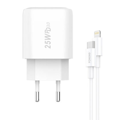 Ładowarka sieciowa FONENG EU40 25W USB-C + kabel USB-C-Lightning