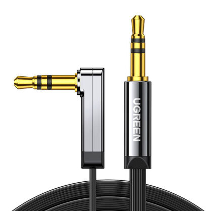Kabel UGREEN AV119 5m jack 3,5mm-jack 3,5mm kątowy (czarny)