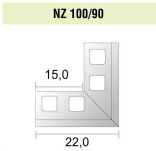 Nz 100/90 Narożnik balkonowy zewnętrzny brązowy RAL 8019 - 2