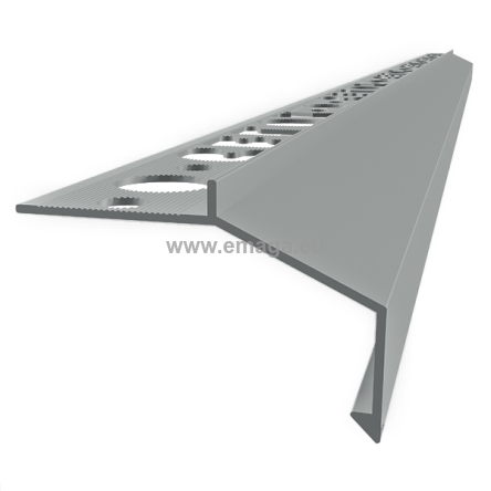 Profil aluminiowy balkonowy prosty B100 20mm 2,5m szary RAL7035