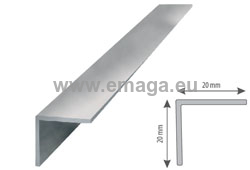 Profil aluminiowy do glazury kątownik 20/20 L=2,5m anodowany srebro